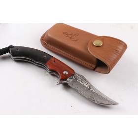 Mild Deer VG10 Damascus folding knife with ebony handle UD404894